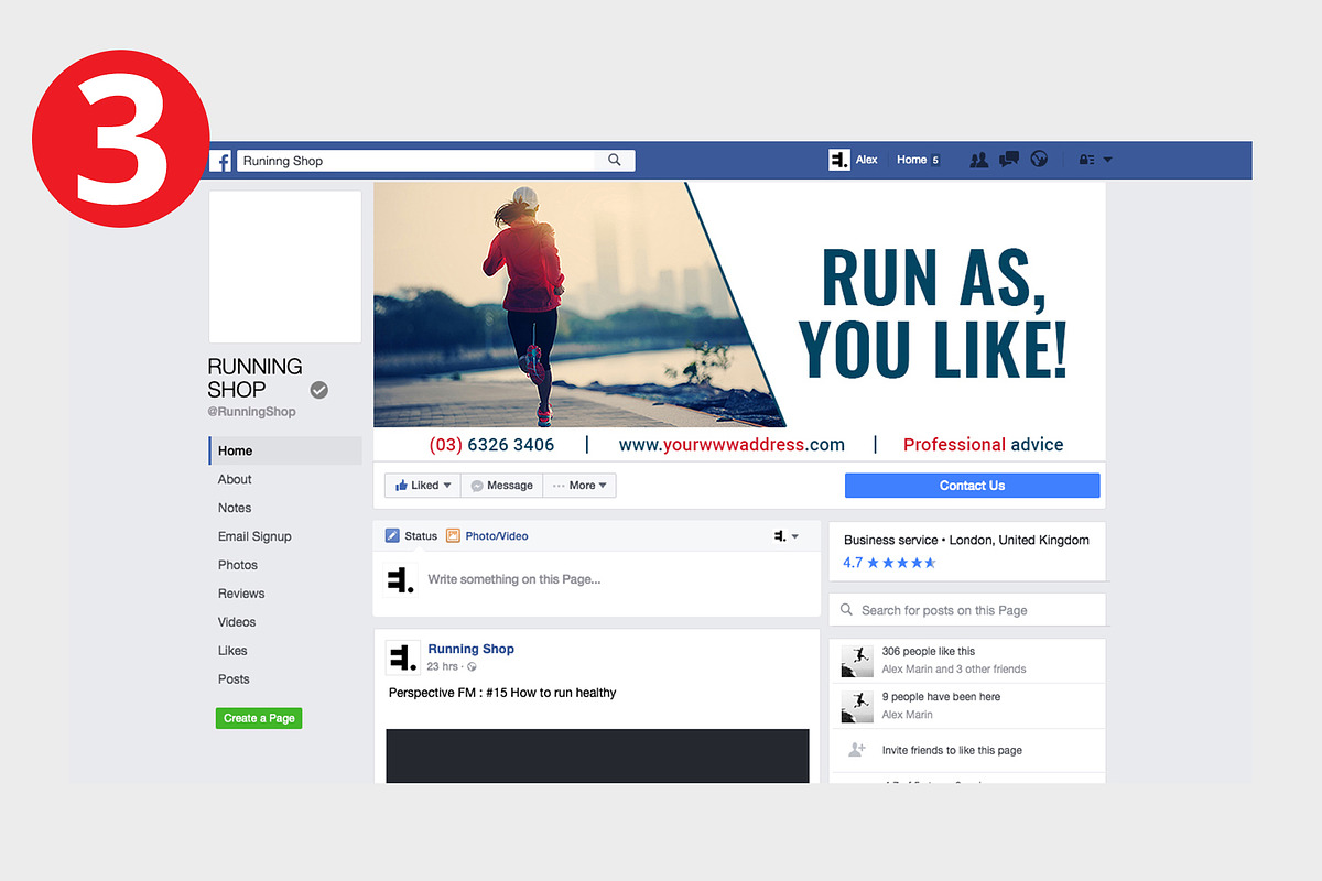 Facebook Cover Pack Sport Running, a Social Media Template by Malst (Photo 4 of 4)