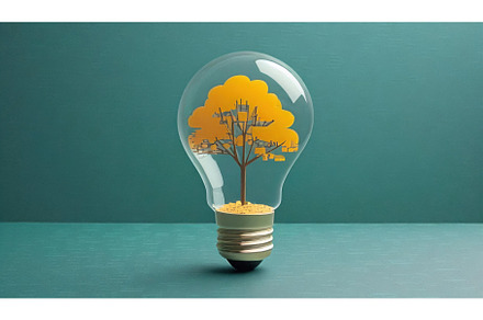 A tree growing inside a lightbulb