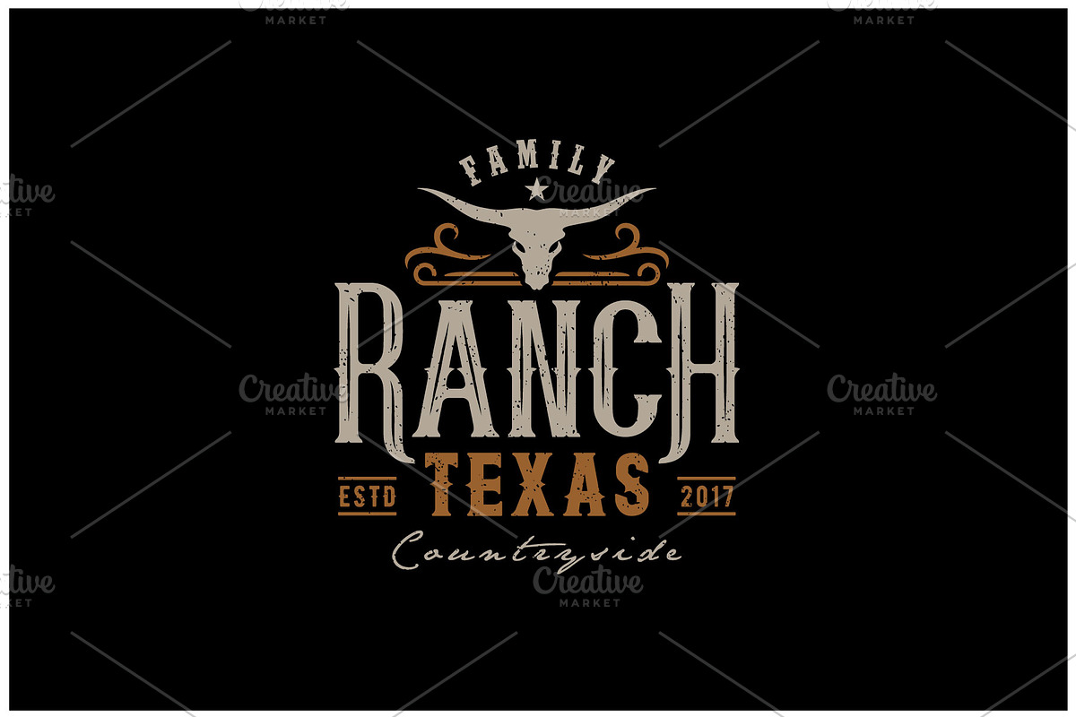 Ranch Texas Longhorn Western Logo