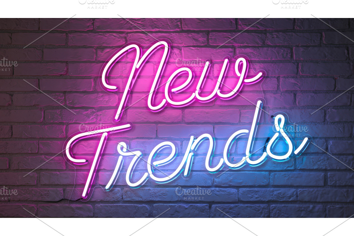 Neon sign displaying the phrase New, an Illustration by tilialucida