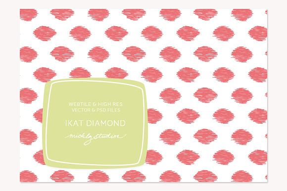 VECTOR & PSD Ikat Diamond tile & pa preview 4