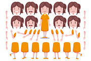 Front View Cute Girl Characters Pack, an Object Graphic by MEDZ (Thumbnail 3 of 5)