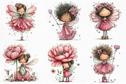 Whimsical Pink Fairy Clipart, a Seasonal Illustration by Craft Nest (Thumbnail 5 of 6)