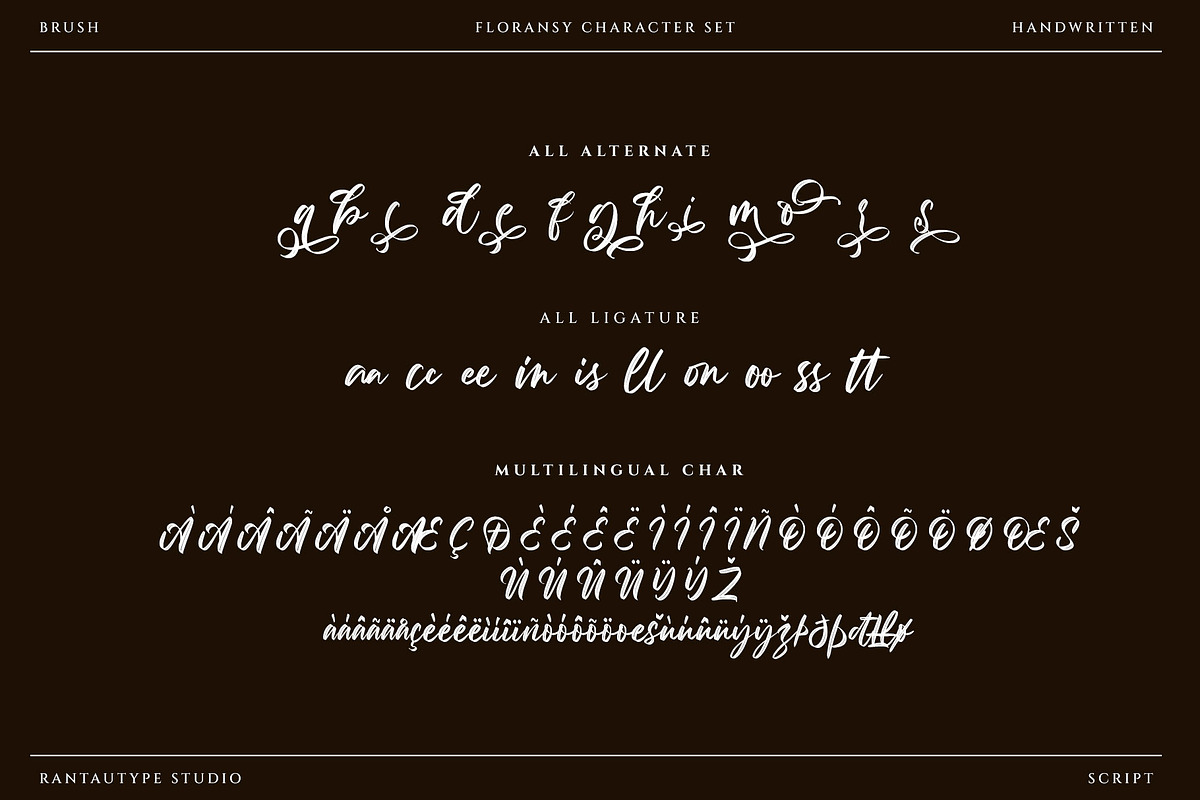 Floransy Modern Brush Font, a Script Font by RantautypeStudio (Photo 17 of 17)