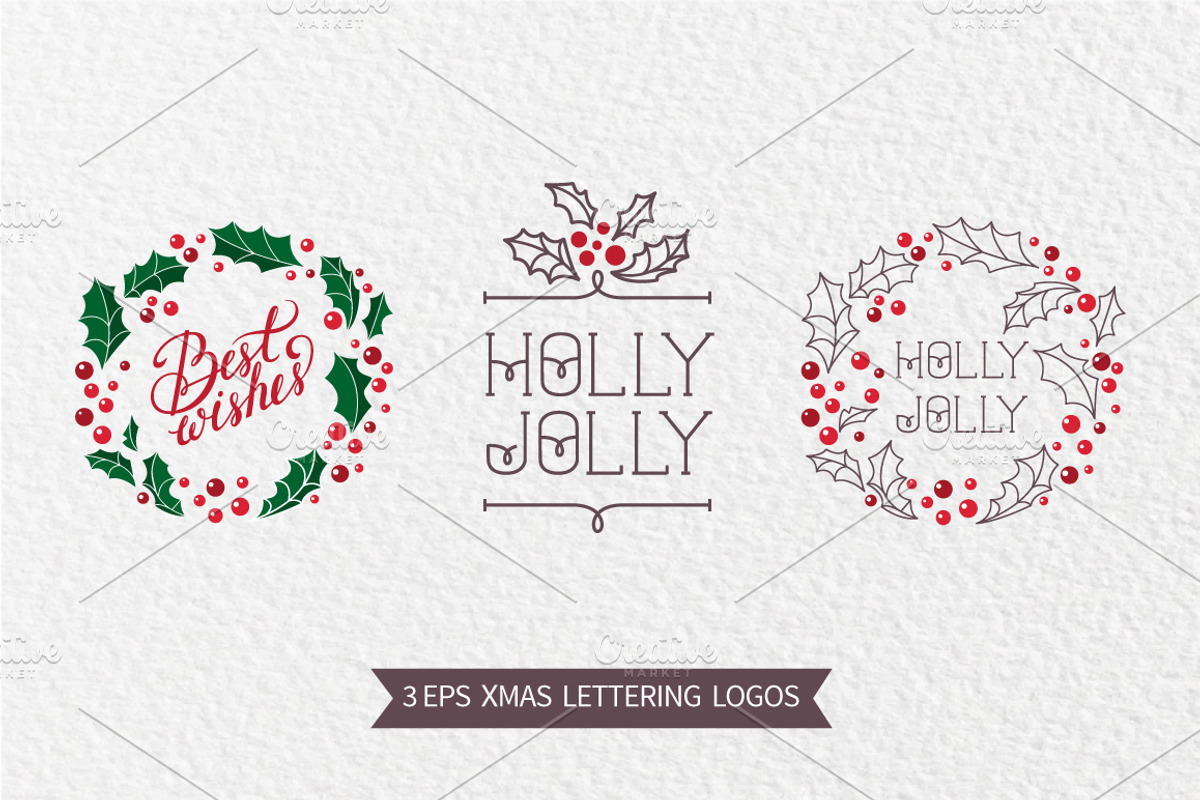 HOLLY JOLLY watercolor set, an Illustration by Lemaris (Photo 7 of 9)