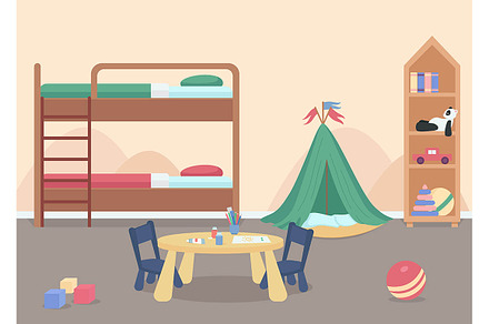 Child bedroom for male toddler, an Education Illustration by IMG visuals characters