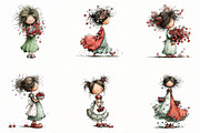 Whimsical summer girl Clipart, an Illustration by Designworld (Thumbnail 5 of 6)