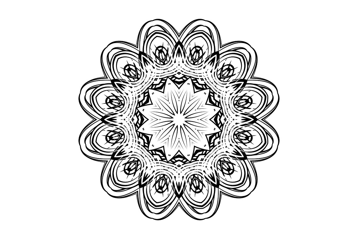 Black White Mandala Illustration Set, a Decorative Illustration by NJ Himel (Photo 32 of 101)
