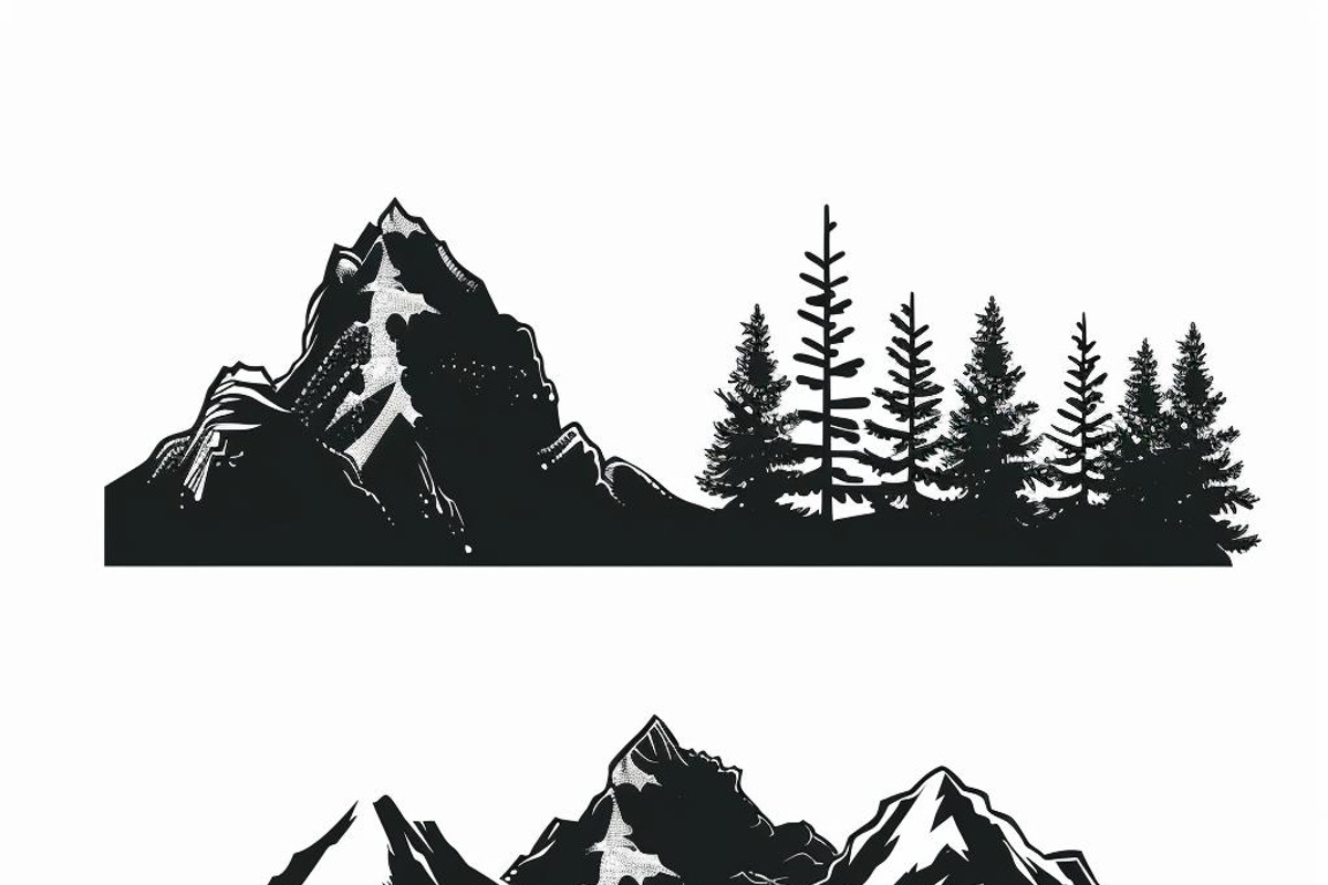 Majestic Mountain and Tree Vector, a Graphic by balal (Photo 4 of 5)
