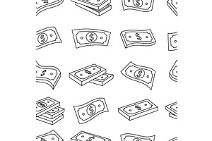 Dollar bills outline pattern. Cash, a Finance Illustration by GraphiShop