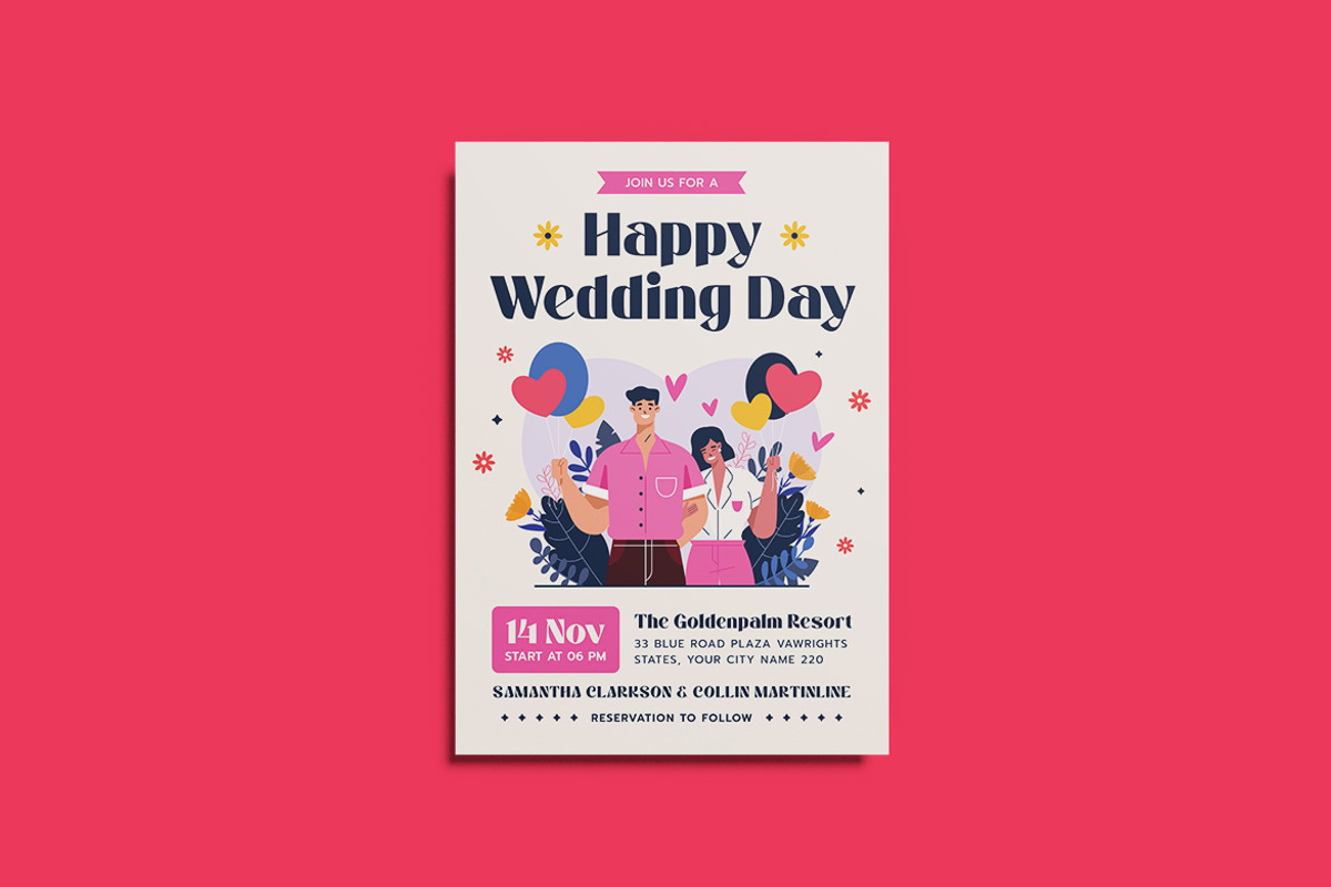 Malibu Wedding Invitation Template, an Invitation Template by iDoodle Studio (Photo 2 of 4)