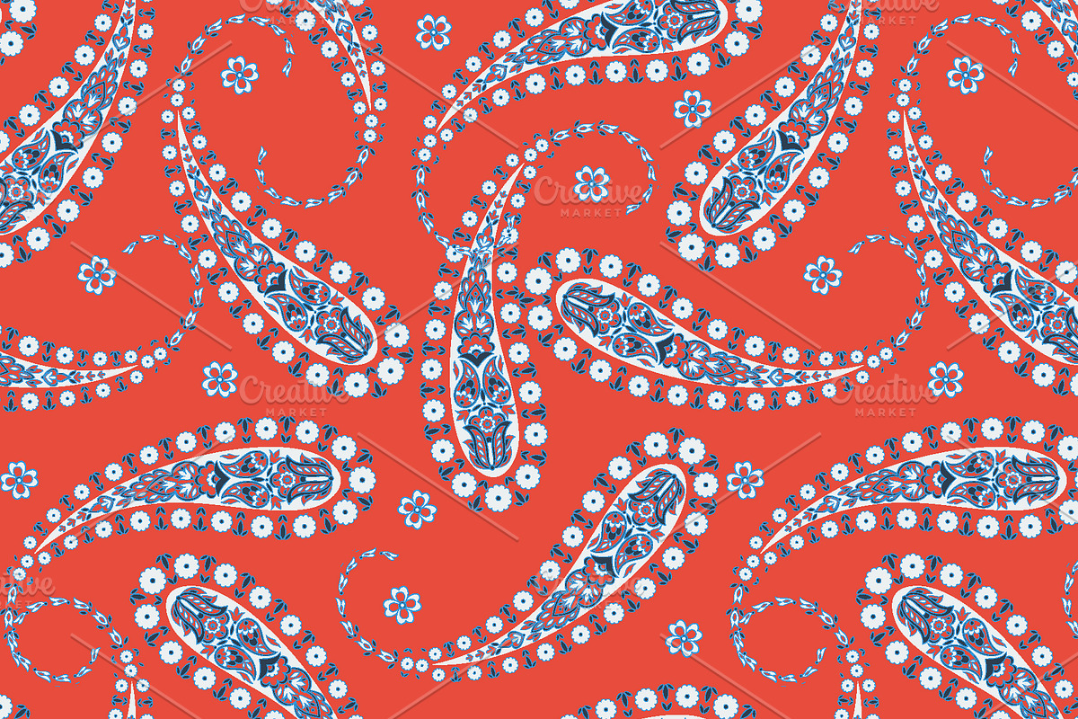 Fabric pattern with paisley, a Pattern Graphic by antalogiya (Photo 3 of 5)