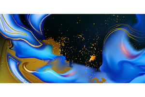 Blue and gold ink texture, a Texture Illustration by art PVP - market