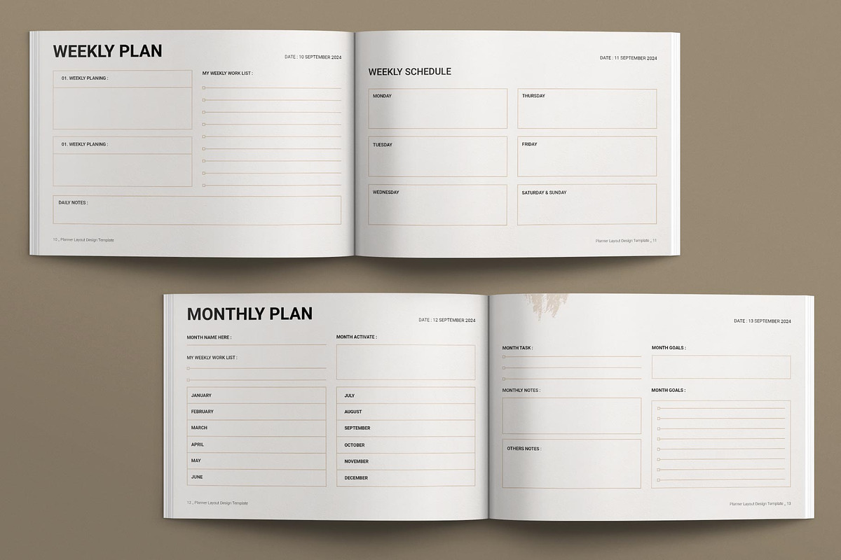Planner Layout Design Template, a Brochure Template by E-Type