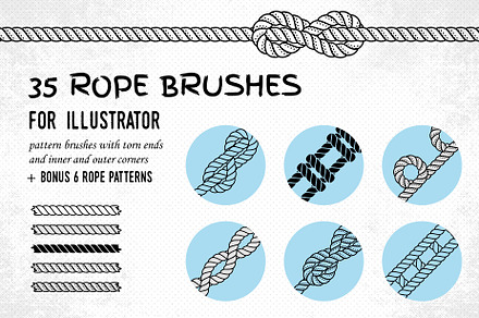 35 Rope brushes & 6 patterns, a Background Graphic by SiDesign