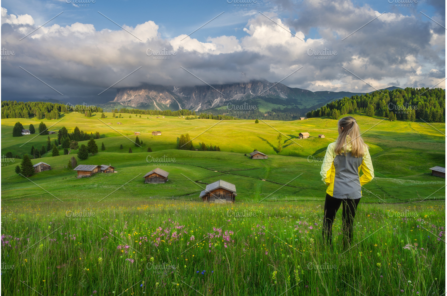 Young woman on the meadow with, a Person Photo by den-belitsky