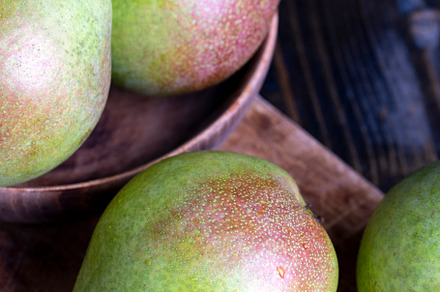 Whole ripe green pears, close up, a Food & Drink Photo by MyPhotos