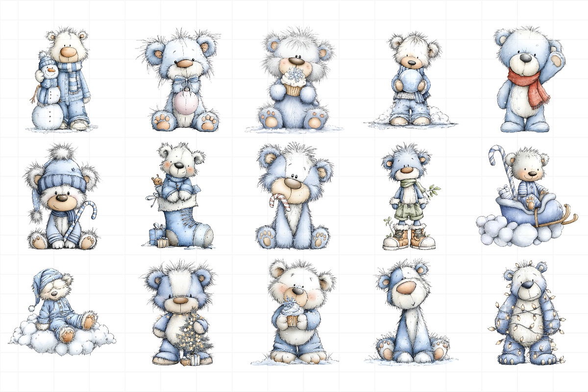 Cute Polar Bear Clipart Bundle, an Illustration by Daily.Designs (Photo 4 of 5)