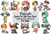 Quirky Little Boys Clipart Bundle, an Illustration by Daily.Designs (Thumbnail 1 of 5)
