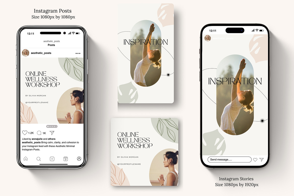 Wellness Coach Instagram Templates, a Social Media Template by nwdigitalstore (Photo 3 of 10)