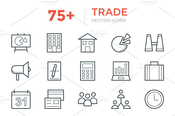 75 Trade Vector Icons