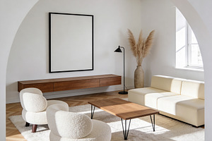 Living Room Interior & Mockup Frame, an Architecture Photo by Virgo Studio