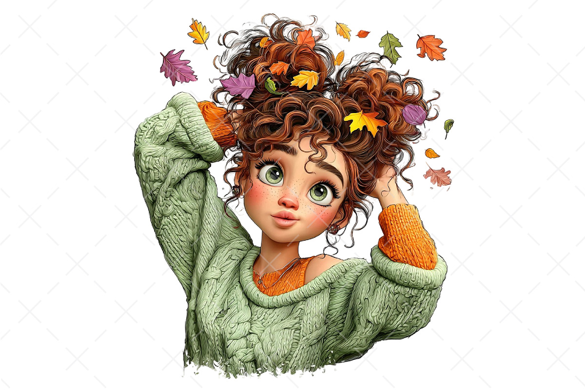 Cozy Autumn Selfie Girls Clipart, a Seasonal Illustration by Craft Nest (Photo 12 of 12)