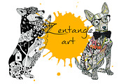 Zentangle dog art, an Illustration by JuliaFast (Thumbnail 2 of 3)