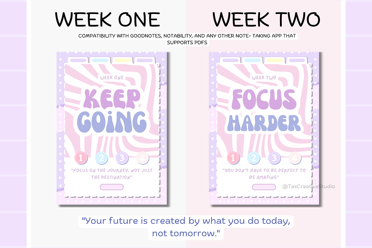 Portrait Purple Digital Planner, a Stationery Template by Tas Creative Studio (Photo 10 of 12)