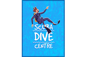 Diving poster. scuba diving retro, a Sport Illustration by Onyx