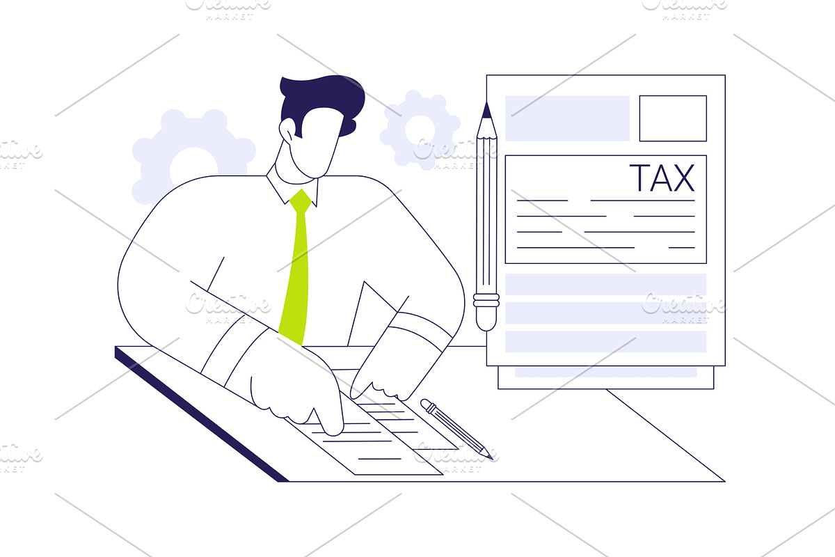 Filing tax form abstract concept, a Finance Illustration by Visual Generation