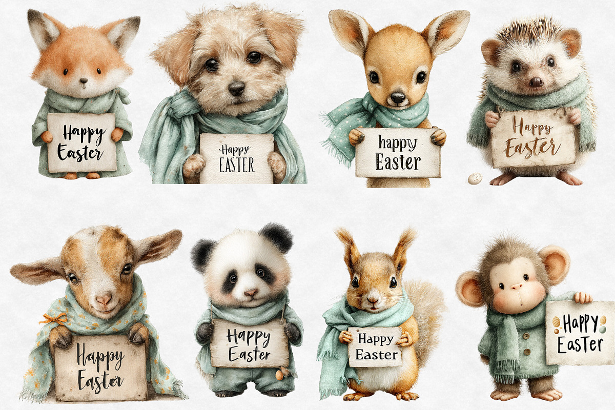 Easter Animals Clipart, an Illustration by Designworld (Photo 4 of 6)