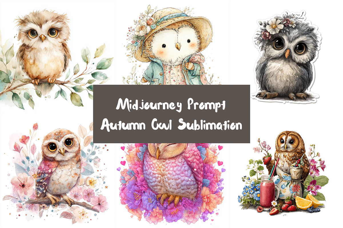 Prompt Autumn Owl Sublimation, a Seasonal Illustration by Creative design (Photo 1 of 7)