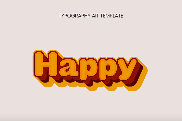 Retro Layered 3D Rounded Text Effect preview 4