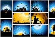 Halloween Backgrounds Set, a Seasonal Illustration by PictureInStock (Thumbnail 3 of 3)