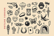 OLD SCHOOL TATTOO FLASH COLLECTION, a Decorative Illustration by Trape Graphic Studio (Thumbnail 4 of 6)