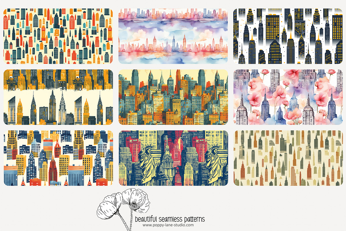 70 New York City seamless pattern, a Pattern Graphic by Poppy Lane Studio (Photo 8 of 10)