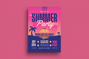 Gradient End of Summer Party Flyer, a Flyer Template by Guuver