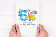 Happy Birthday dinosaur Clipart, an Animal Illustration by Noey smiley (Thumbnail 7 of 7)
