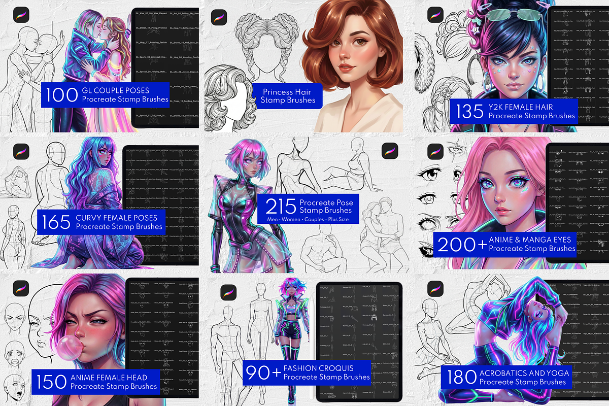 Procreate Brushes Whole Shop Bundle, a Brush Add-On by Selentaori Studio (Photo 3 of 19)