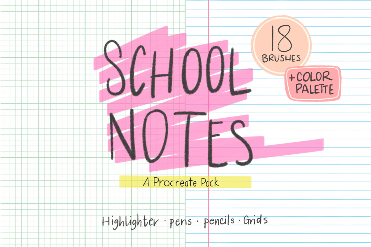 School Notes Procreate Brush Pack, a Brush Add-On by Sometimes Crafter Studio (Photo 1 of 4)