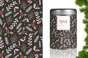 Winter holiday floral patterns, a Pattern Graphic by Cozy pattern shop (Thumbnail 5 of 11)