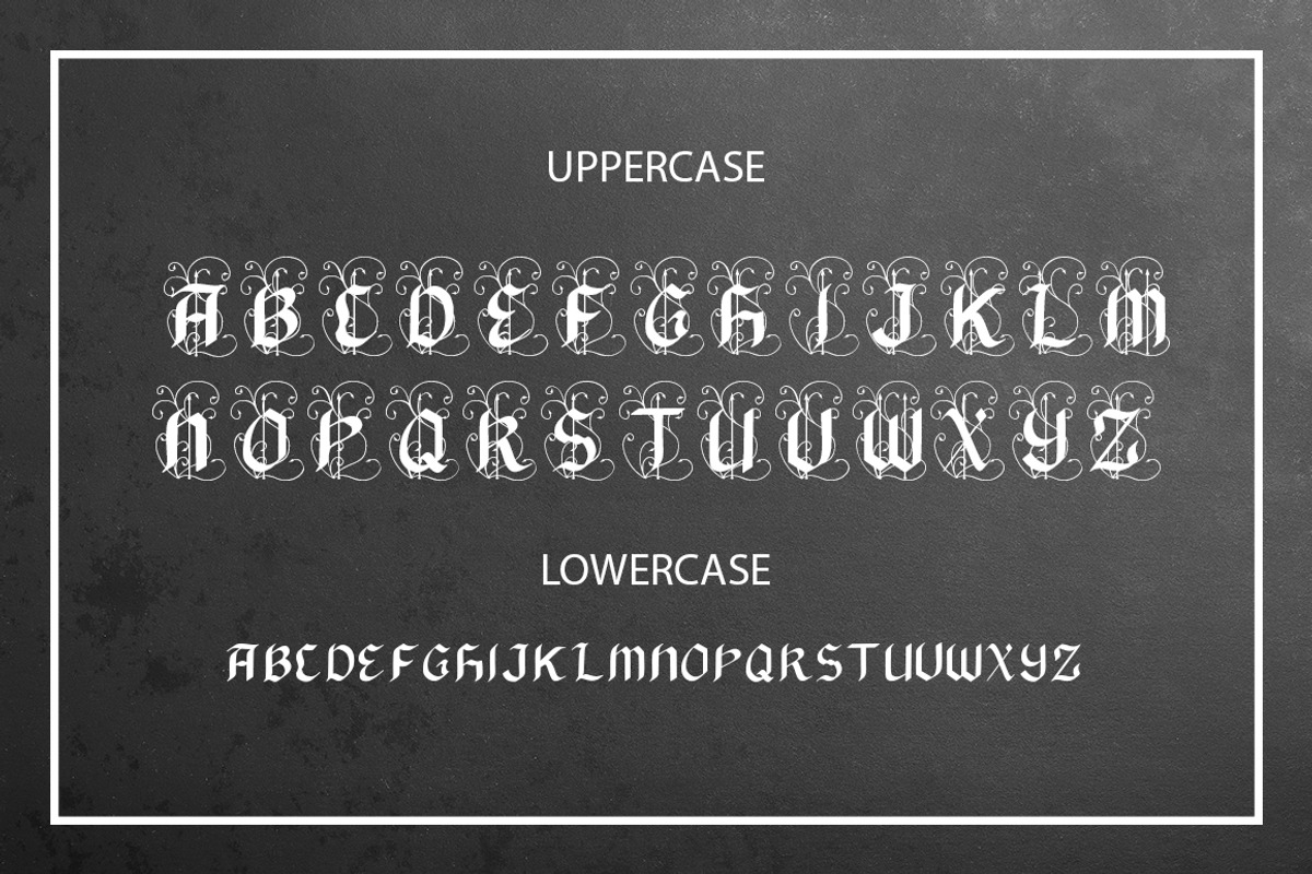 Black Arrow blackletter font preview 2