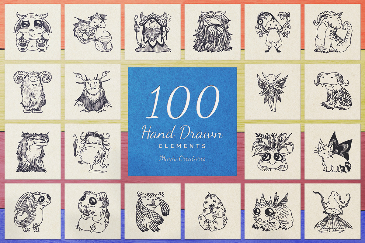 2000 Hand Drawn Elements, an Animal Illustration by Michael Rayback Design (Photo 15 of 29)