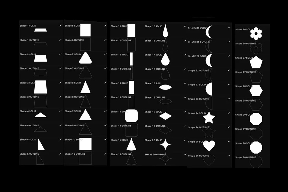 Procreate shape stamps for iPad, a Brush Add-On by Illustration Tribe (Photo 2 of 3)