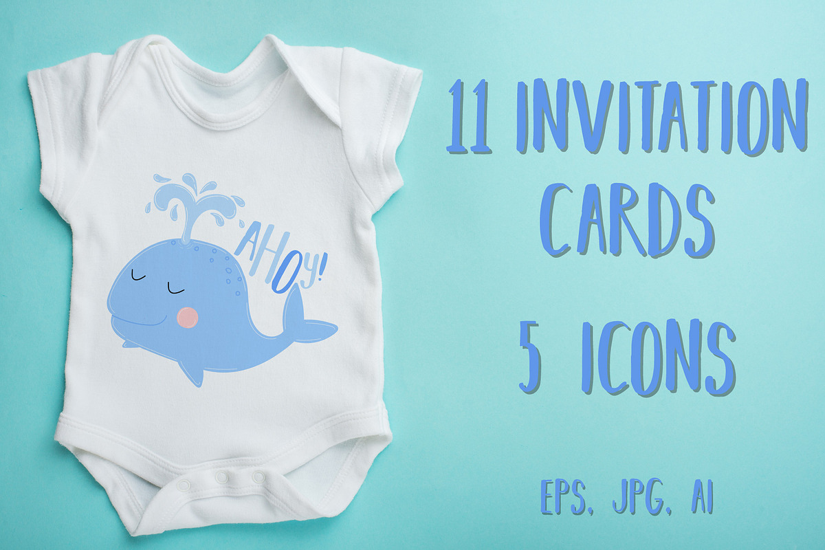 Baby Shower set for little sailors, an Animal Illustration by Samsonchik Store (Photo 2 of 6)