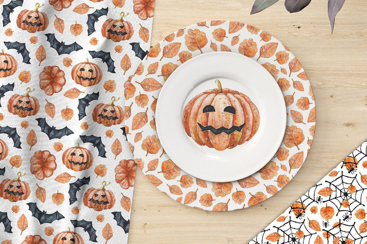 Happy halloween digital paper set, a Pattern Graphic by Artmanata (Photo 9 of 12)