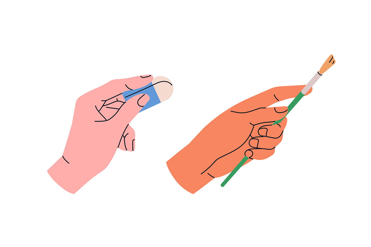Artist, painter hands with art tools, a Person Illustration by PaperTrident (Photo 8 of 8)