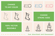 Winter and Christmas Outline Icons, an Outline Icon by Sargatal (Thumbnail 3 of 4)