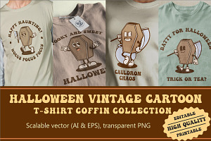 Halloween Coffin Vintage Collection, an Illustration by vectstudio